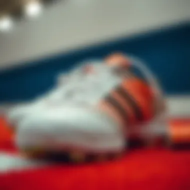 Close-up of quality soccer shoe material