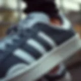 A close-up view showcasing the unique design elements of Adidas Forum Low shoes.