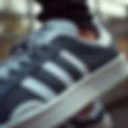 A close-up view showcasing the unique design elements of Adidas Forum Low shoes.