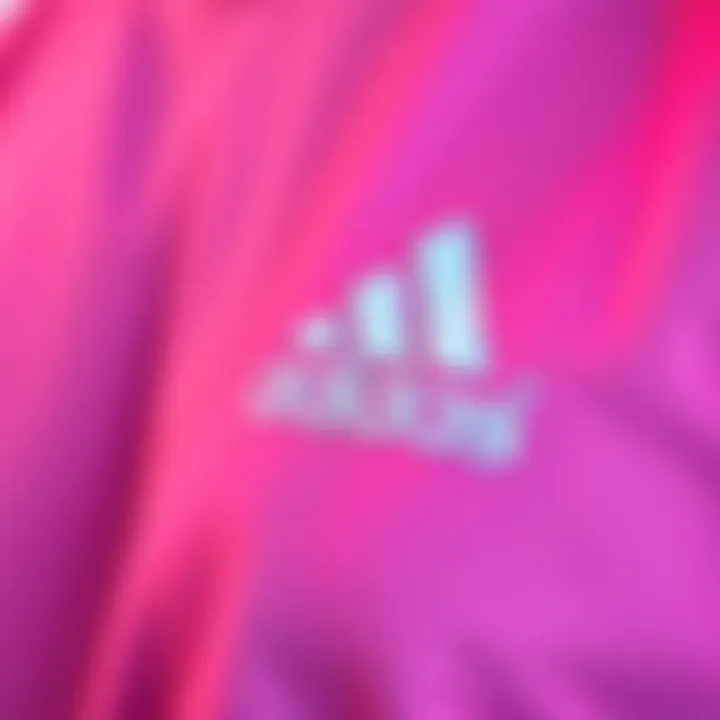 Close-up of Fabric Quality Close-up of the fabric of Adidas pink t-shirt