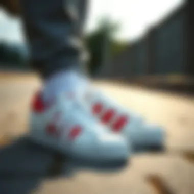 Lifestyle image of Adidas Superstar shoes in daily wear