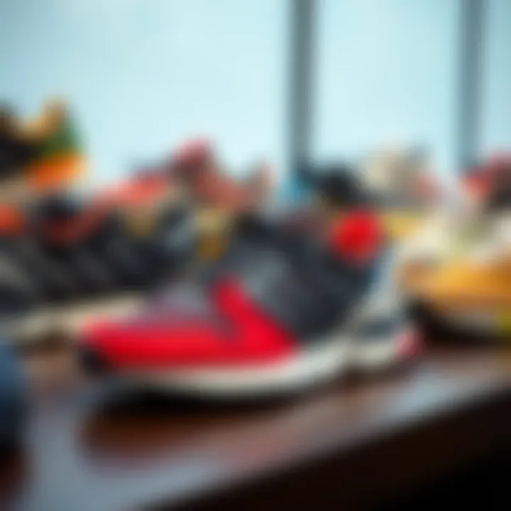 An organized display of various models of Adidas ZX shoes, highlighting their versatility.