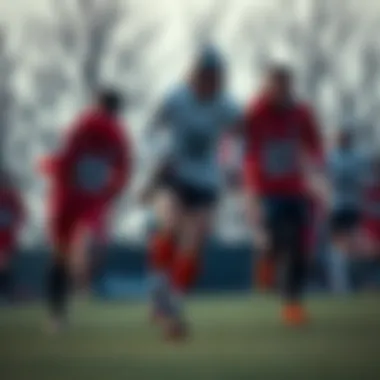 Athletes in Motion with Air Crampons Athletes using air crampons during a game