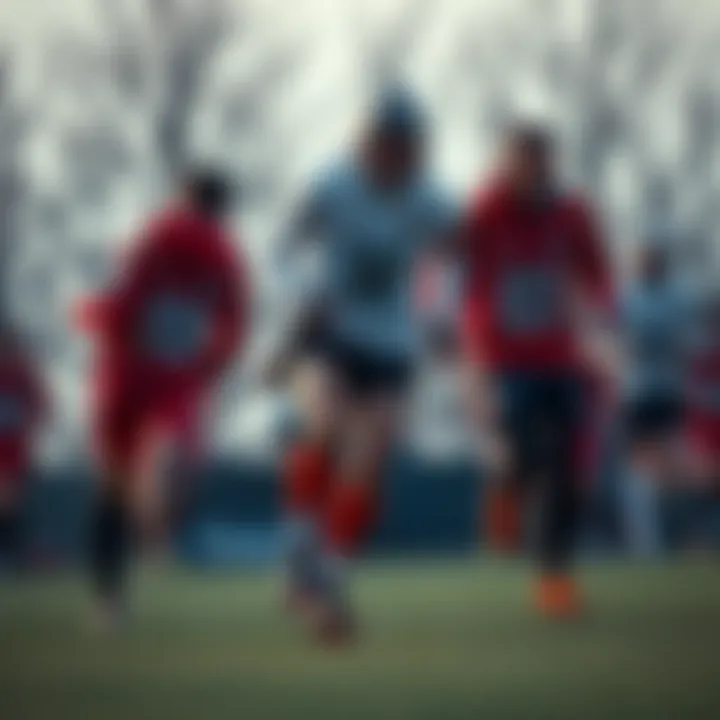 Athletes in Motion with Air Crampons Athletes using air crampons during a game