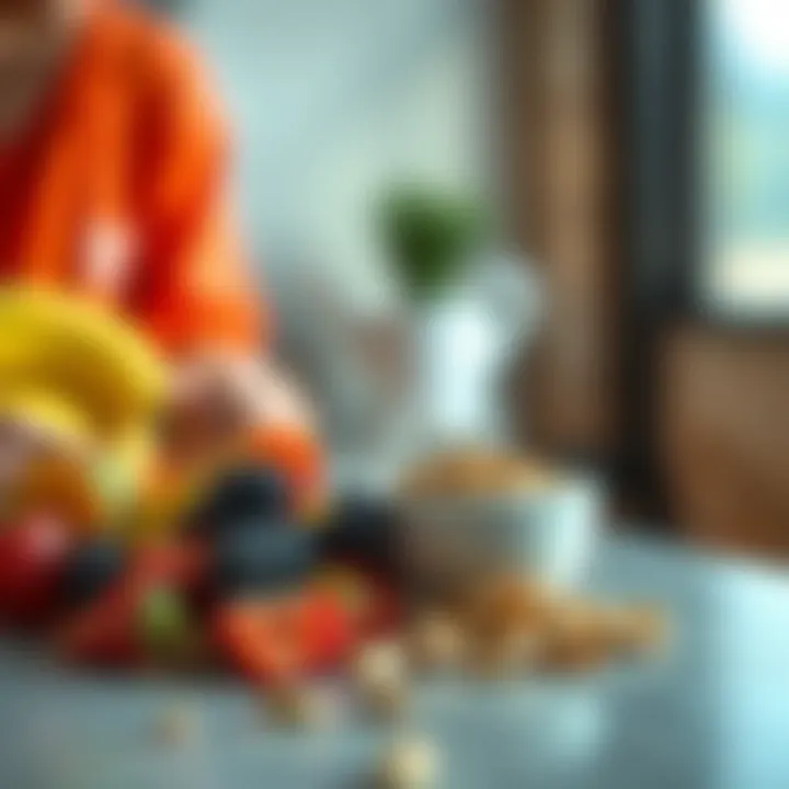 Healthy snack options featuring fruits and nuts