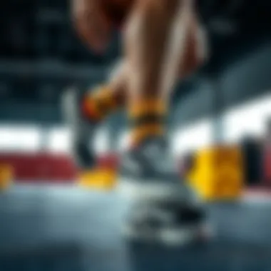 Athlete wearing Vans shoes during a workout