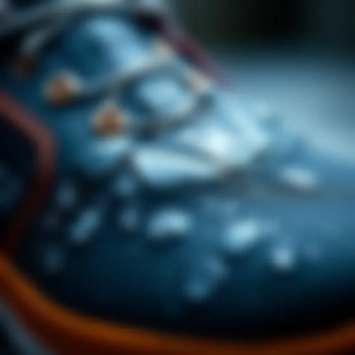 Close-up of waterproof shoe materials showcasing durability and quality