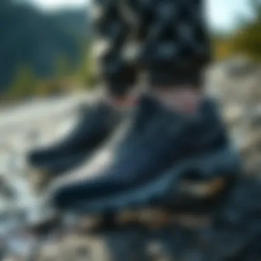 Water-resistant footwear demonstrating advanced technology in outdoor settings