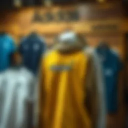 Athletic apparel display featuring Adidas products