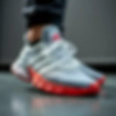 Close-up of the innovative design features of Adidas Barricade shoes