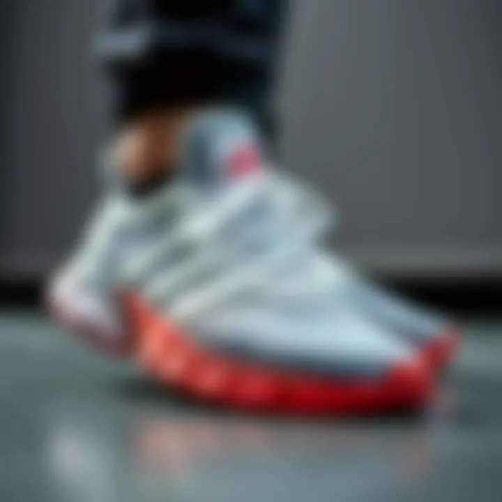 Close-up of the innovative design features of Adidas Barricade shoes