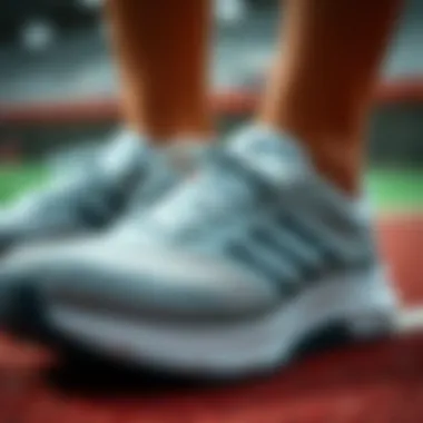 Close-up view of premium materials used in athletic footwear
