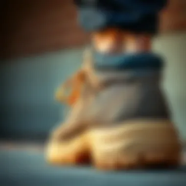 Close-up of Timberland shoe material