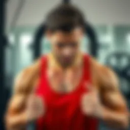 A focused individual performing an advanced chest exercise