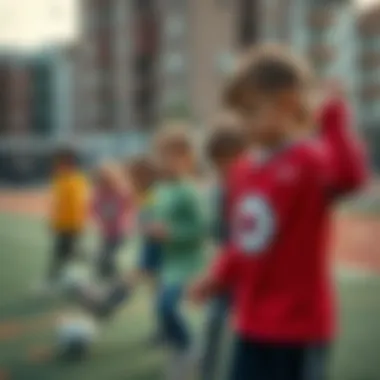 Group of children engaging in various sports activities