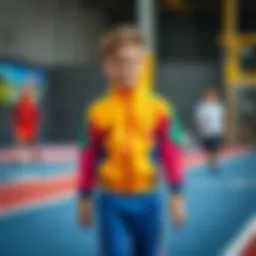 Stylish children's tracksuit in vibrant colors