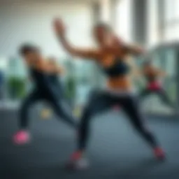 Dynamic exercise routine demonstrating various activities