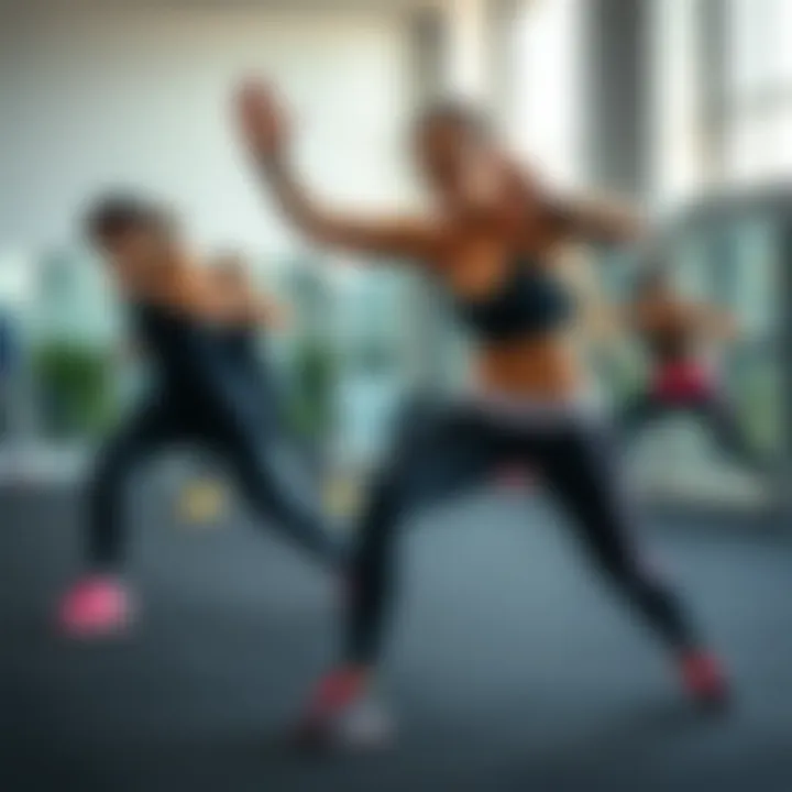 Dynamic exercise routine demonstrating various activities