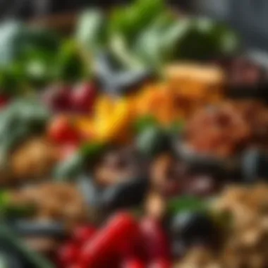 A vibrant display of iron-rich foods including leafy greens and legumes