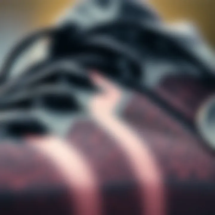 Close-up of running sneaker texture