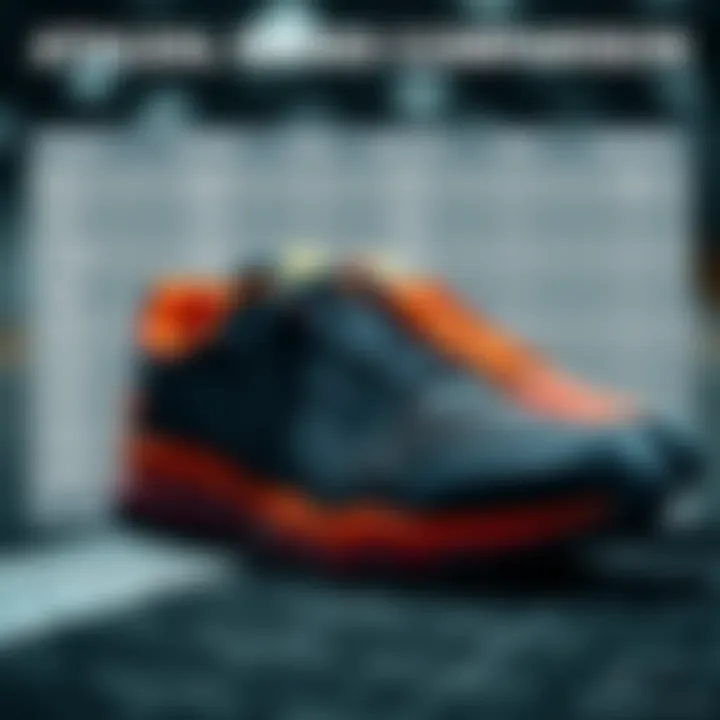 Comparison chart of different athletic shoe brands