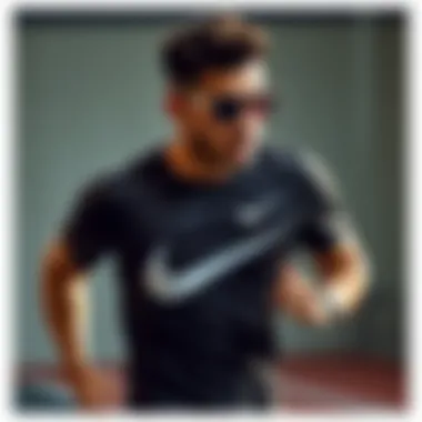 Athlete wearing a Nike t-shirt, demonstrating comfort and style in action.