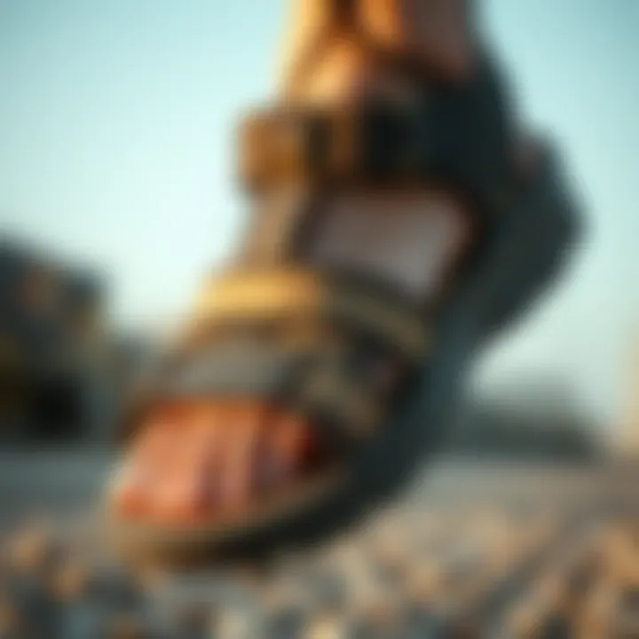 Craftsmanship in Sandal Design Close-up of a sandal showcasing material and design