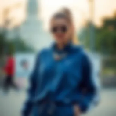 Fashion accessories complementing a chic tracksuit