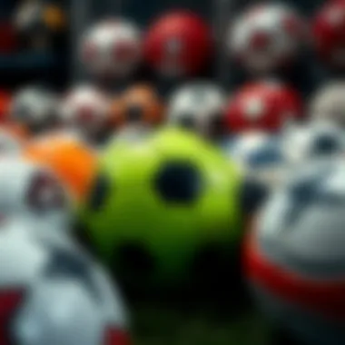 A variety of footballs showcased