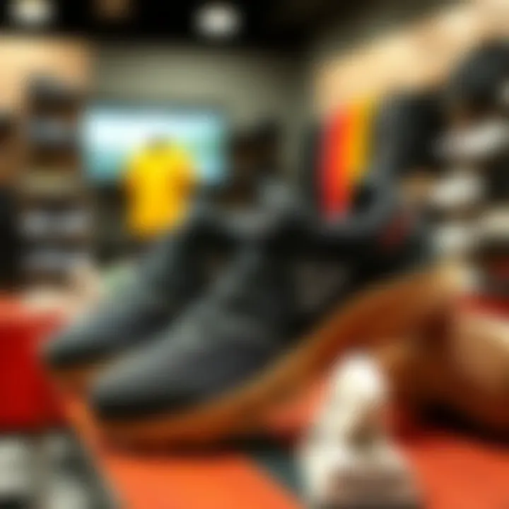 Discounted Gore-Tex shoes displayed in a retail setting