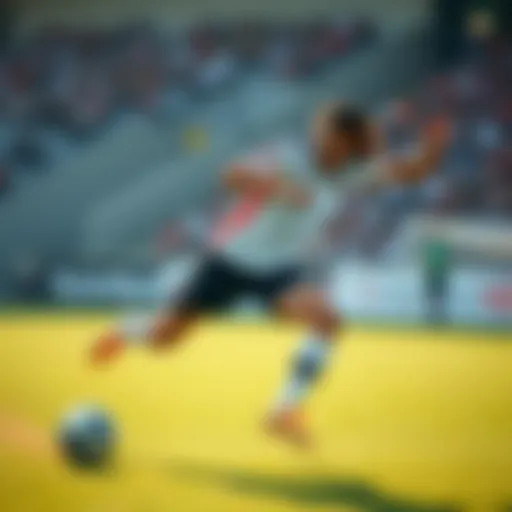 Dynamic action of a football player showcasing agility on the field