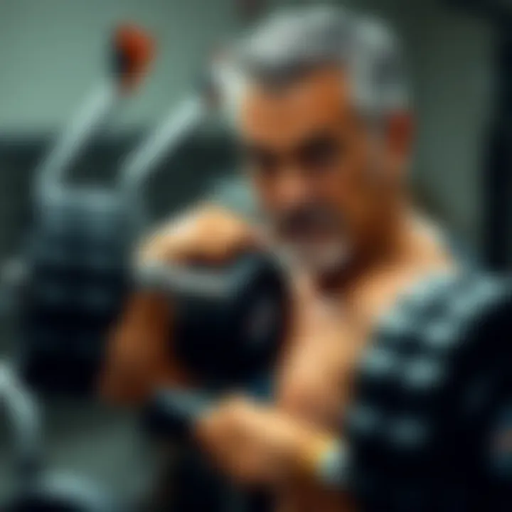 Joe Weider showcasing his innovative fitness techniques