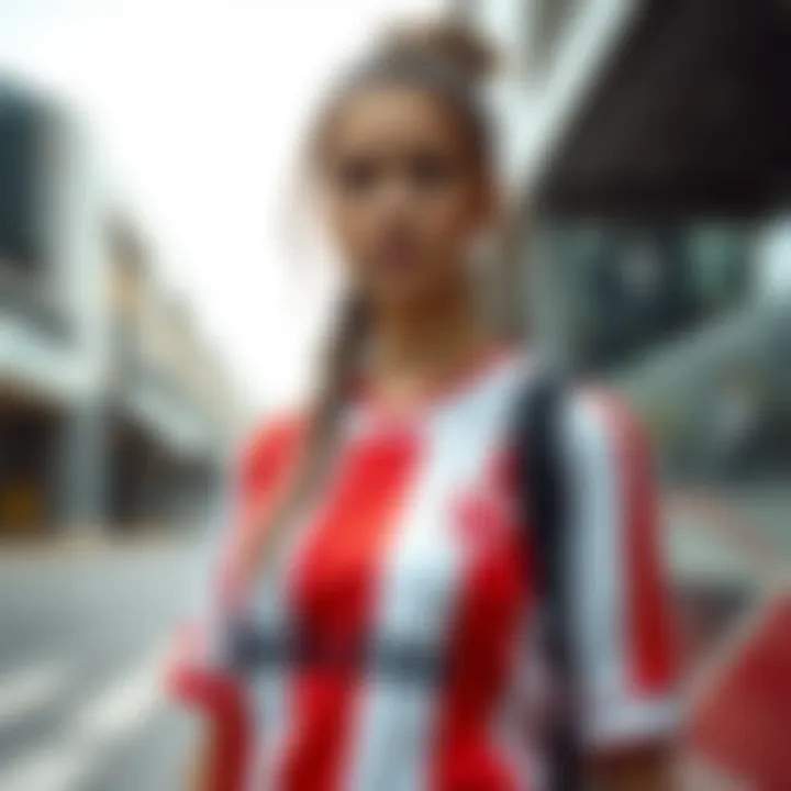 Woman wearing Beşiktaş jersey in a stylish combination