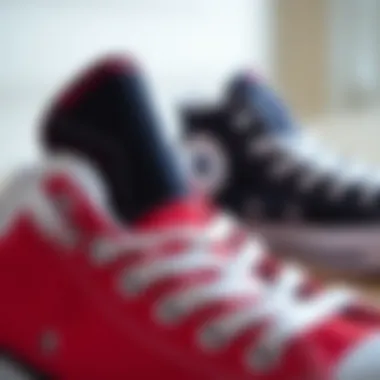 Close-up of All Star shoe design details