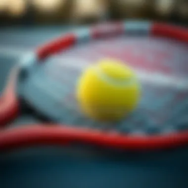 Close-up of a tennis racket and ball, symbolizing sportsmanship