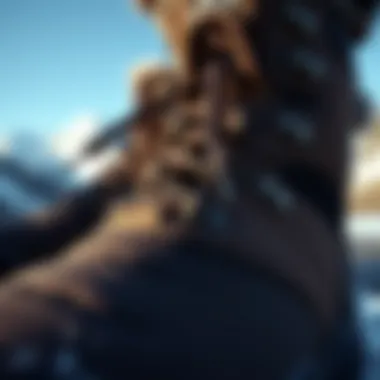 Close-up of premium materials used in winter boots