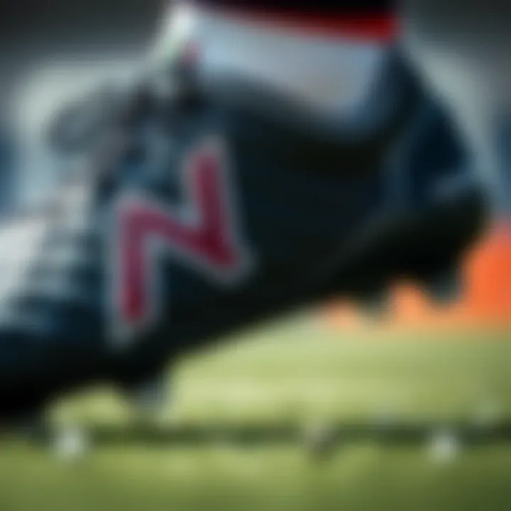 Close-up view of soccer cleats showcasing their unique design and texture