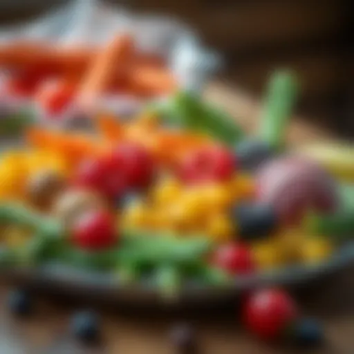 Colorful assortment of foods rich in creatine