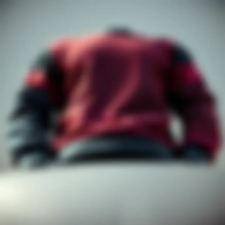 Long-sleeve sweatshirt showcasing different fabric textures