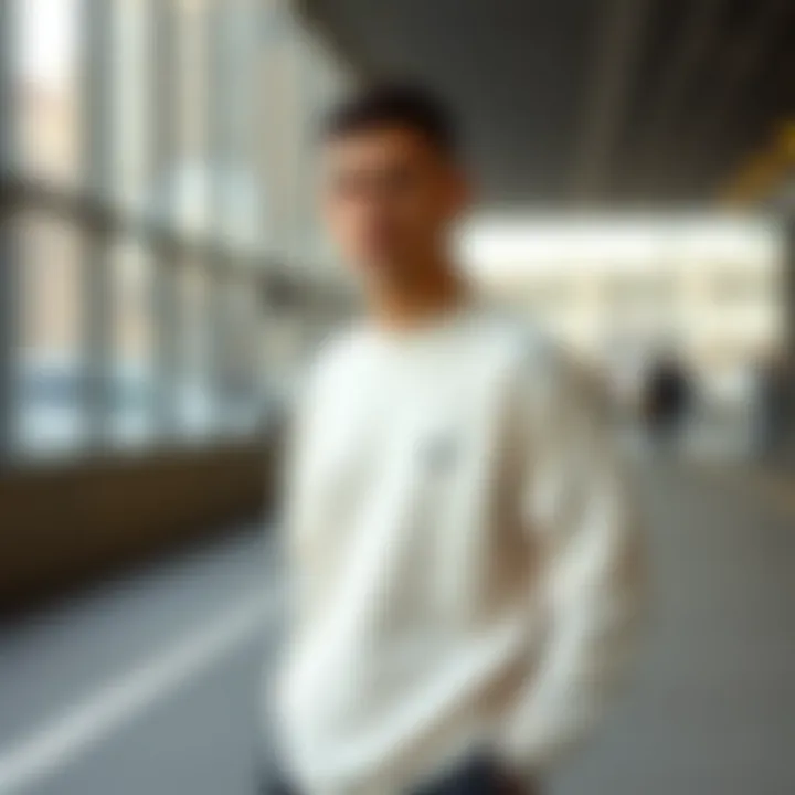 Fashionable layering with a long-sleeve sweatshirt