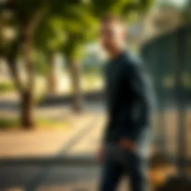 Stylish long-sleeve sweatshirt in an outdoor setting