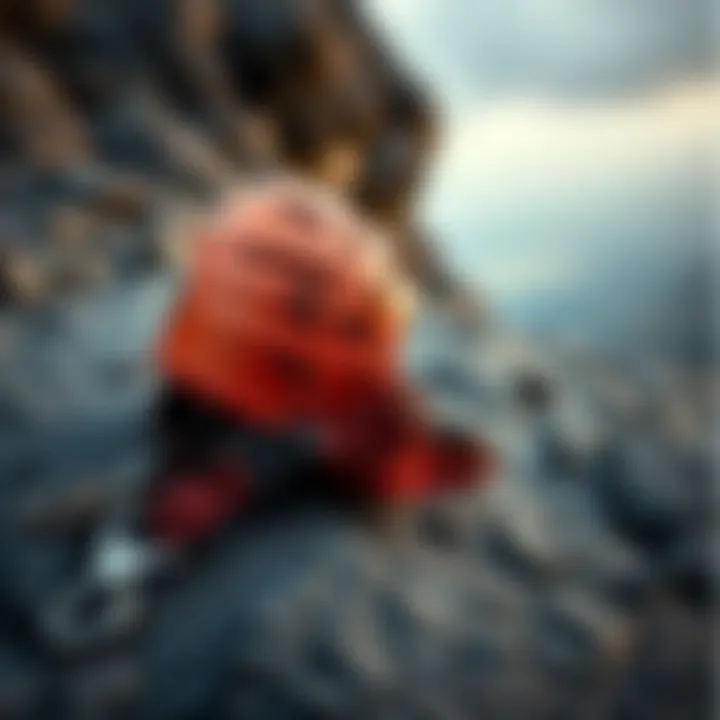 Secure climbing gear on a rocky surface