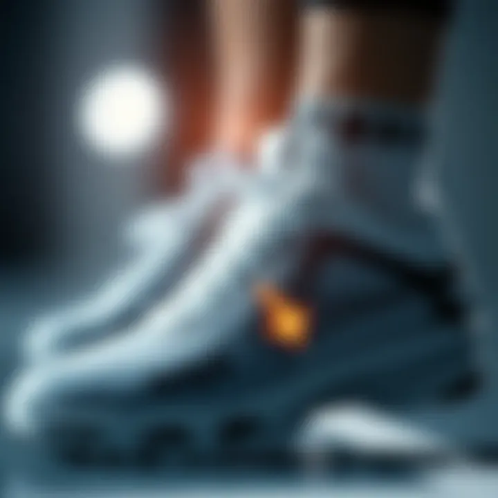 Close-up of Nayk shoe technology emphasizing comfort and support.