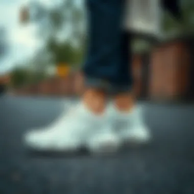 Fashionable outfit paired with Nike Air white sneakers for a trendy look