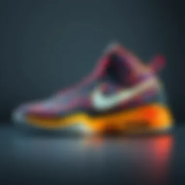 A stylish Nike basketball shoe design showcasing vibrant colors and patterns.