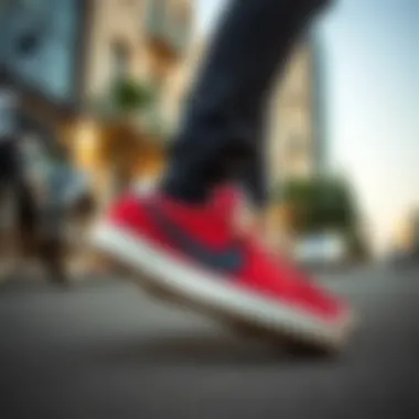 Stylish Nike Blazer footwear on a dynamic street