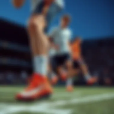 Young athletes wearing Nike football boots in action