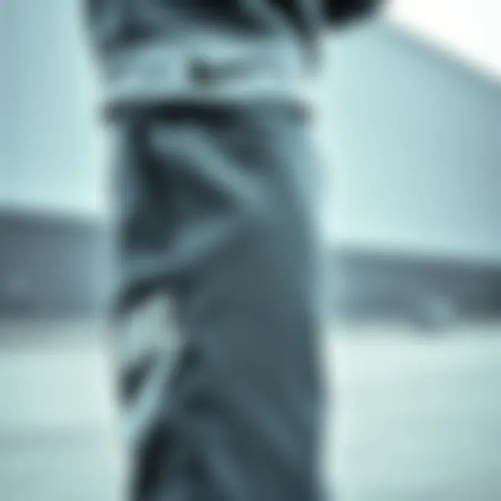 Detailed design elements of Nike grey jogger highlighting unique features