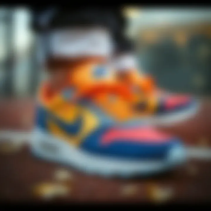 Vibrant Nike footwear showcasing unique color combinations for stylish athletic wear.