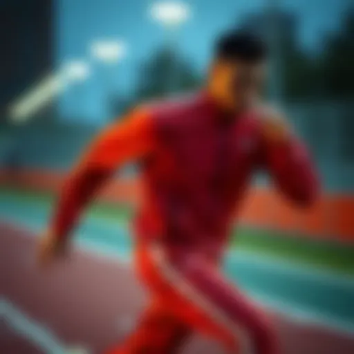 Dynamic athlete showcasing Nike nylon tracksuit in action